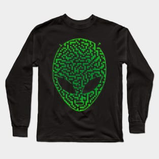 Alien Head Shaped Maze & Labyrinth Long Sleeve T-Shirt